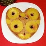 Healthy upside-down pineapple cake