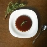 Raw cacao pudding and fresh rosemary
