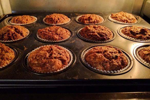 Magdalenas de amaranto con naranja, canela y cacao