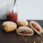 Gluten-free Bread roll stuffed with jam