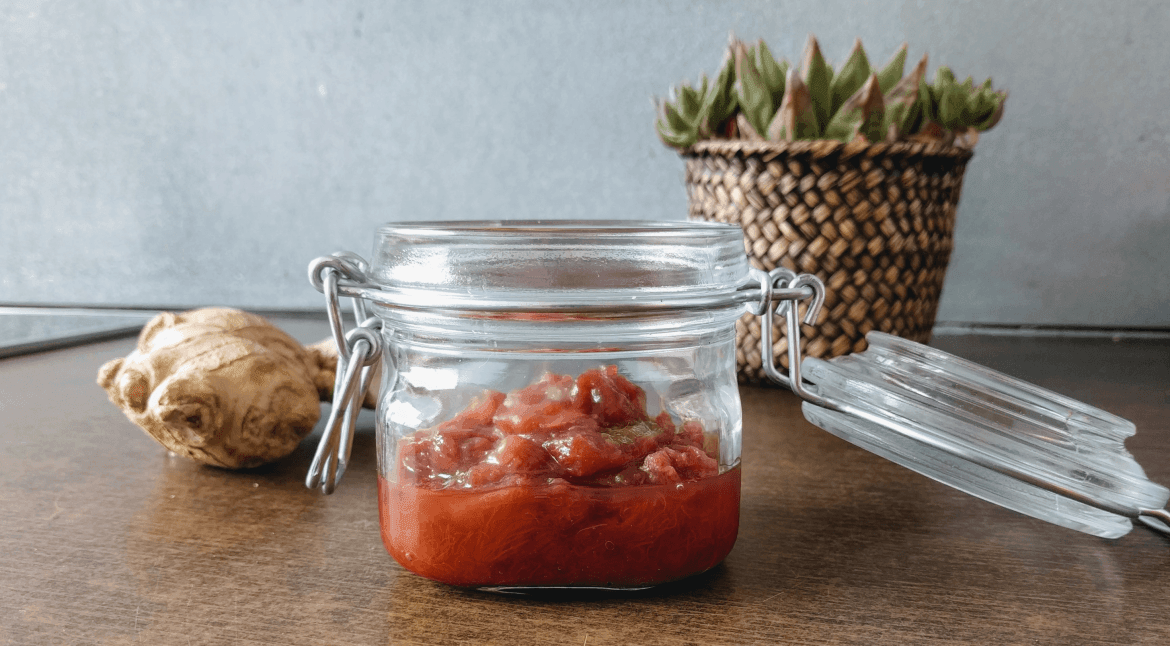 Sweet and spicy: rhubarb and ginger jam