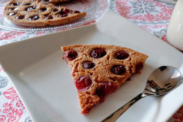 Clafoutis vegano de cerezas