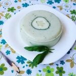 Sweet pudding of cucumber and basil