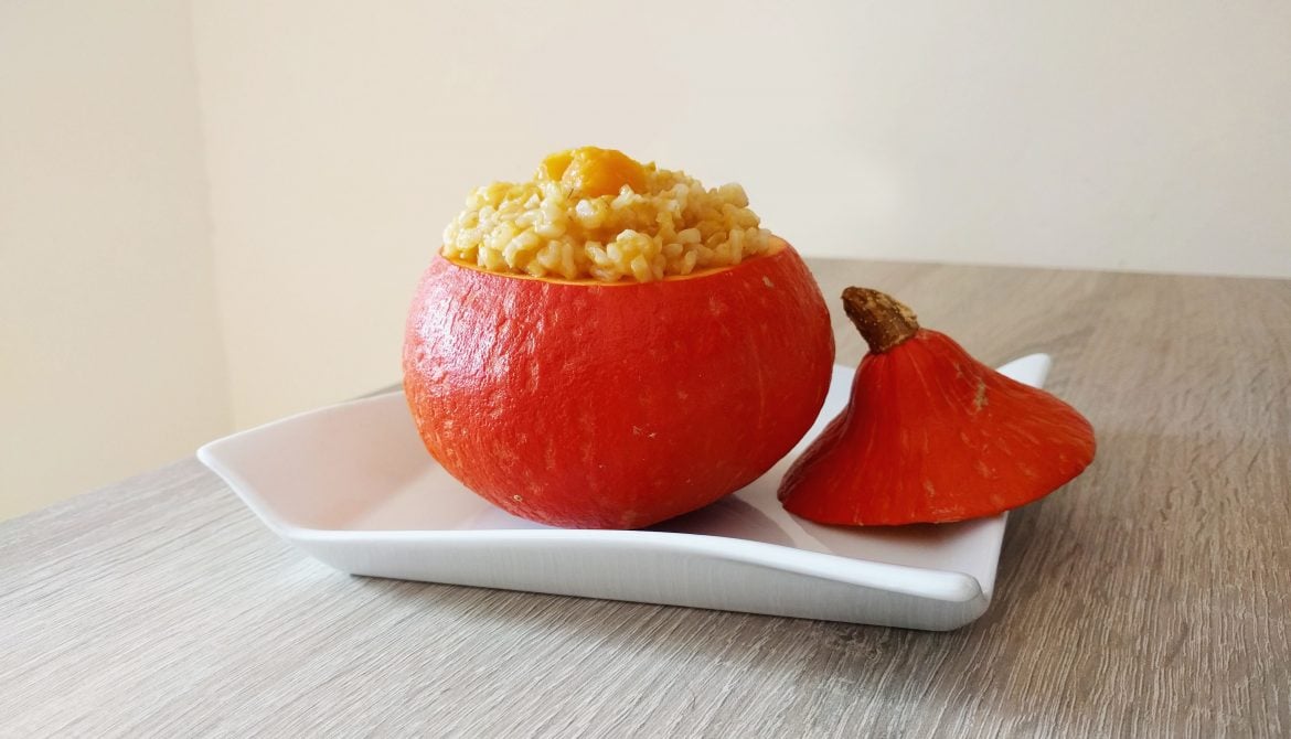 Celebrando Halloween: Risotto vegano de calabaza
