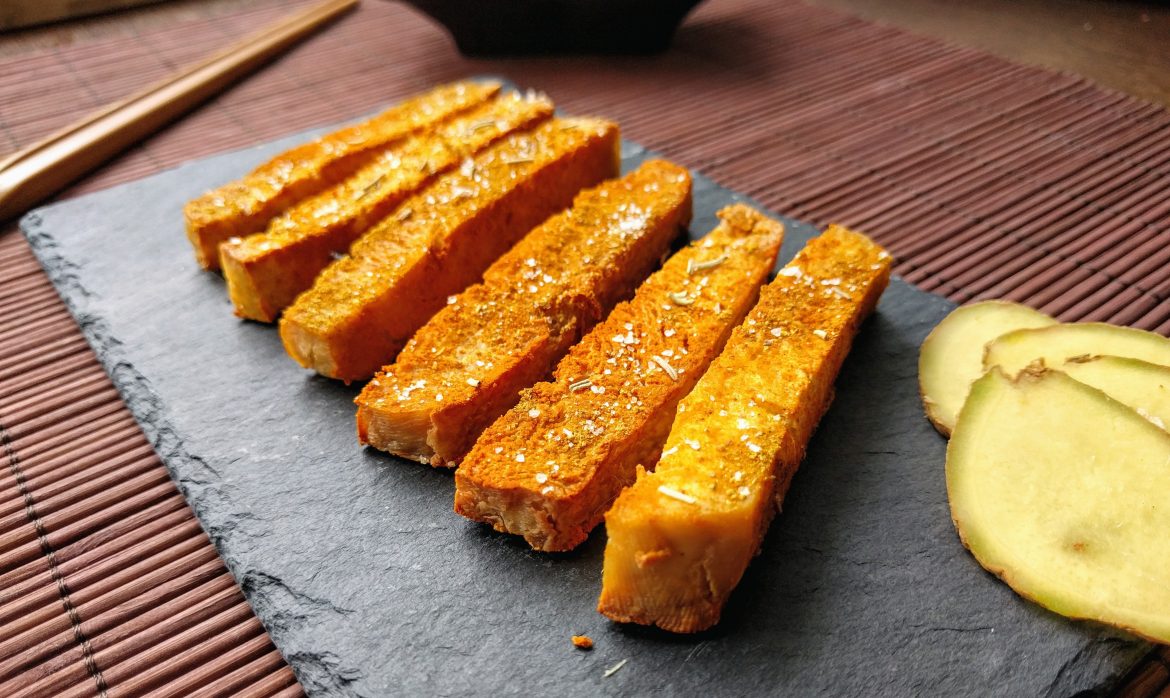 Palitos de Tofu con cúrcuma y jengibre