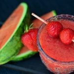 Refreshing watermelon & strawberries smoothie