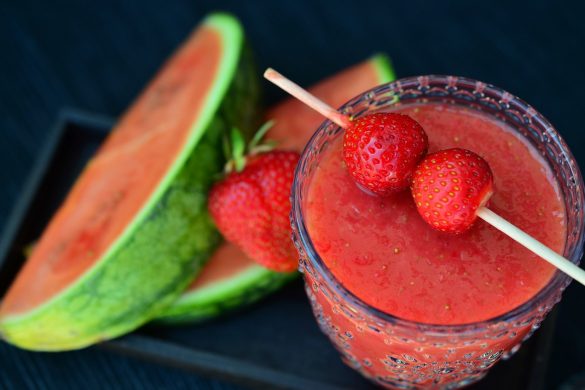 Smoothie de fresas y sandía