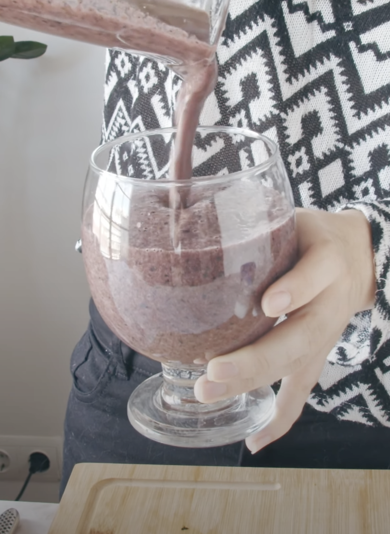 Porridge con arándanos y pecanas